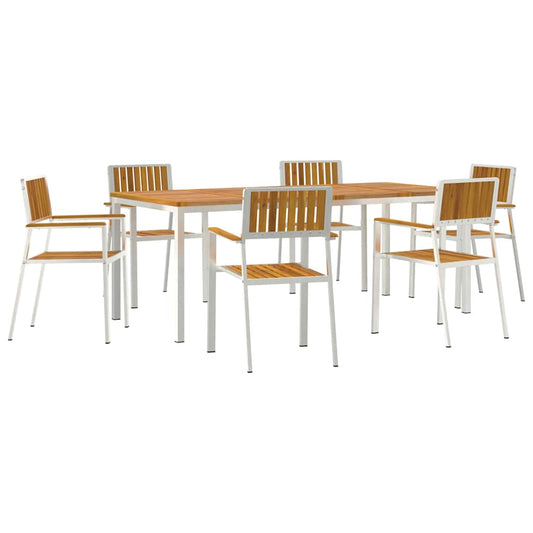 Garten Essgruppe 7 pcs Braun Akazie Massivholz