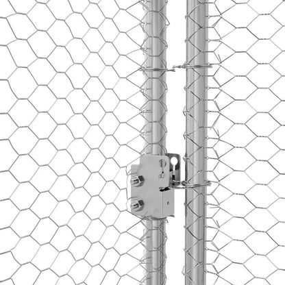 Hühnerkäfig Silber 400 x 200 x 198.5 cm Verzinkter Stahl