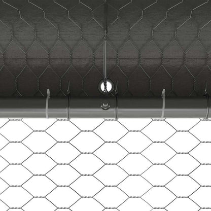 Hühnerkäfig Silber 400 x 200 x 198.5 cm Verzinkter Stahl