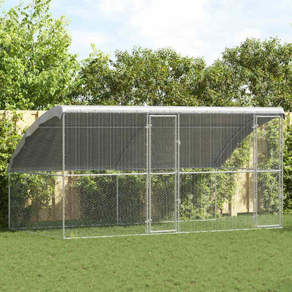 Hühnerkäfig Silber 400 x 200 x 198.5 cm Verzinkter Stahl