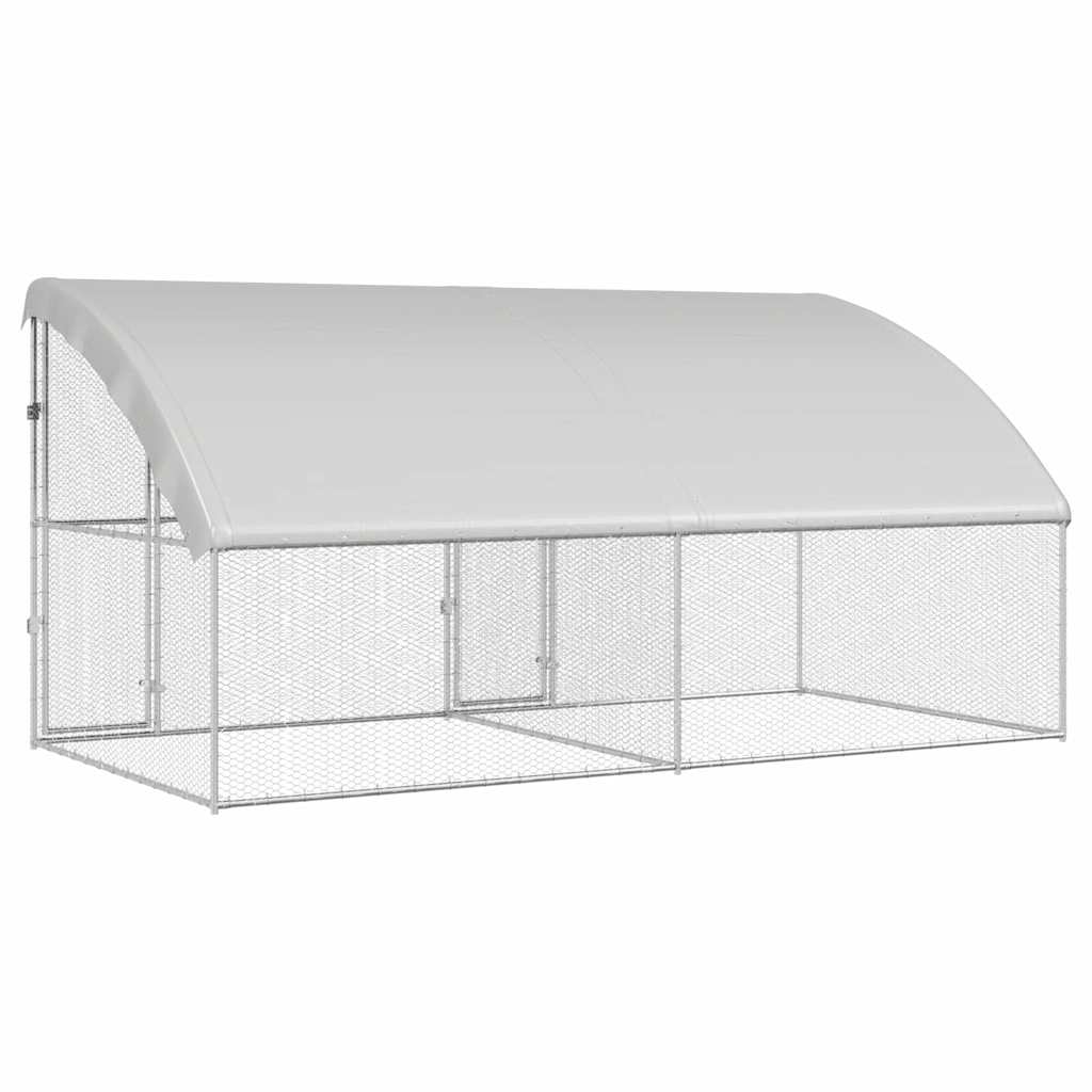 Hühnerkäfig Silber 400 x 200 x 198.5 cm Verzinkter Stahl