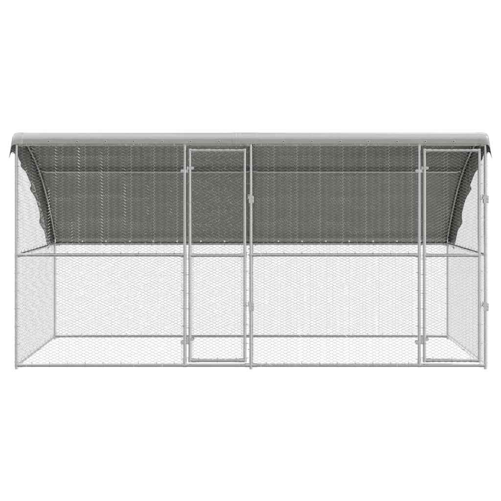 Hühnerkäfig Silber 400 x 200 x 198.5 cm Verzinkter Stahl