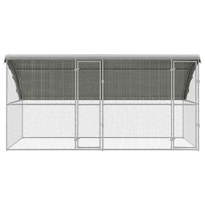 Hühnerkäfig Silber 400 x 200 x 198.5 cm Verzinkter Stahl