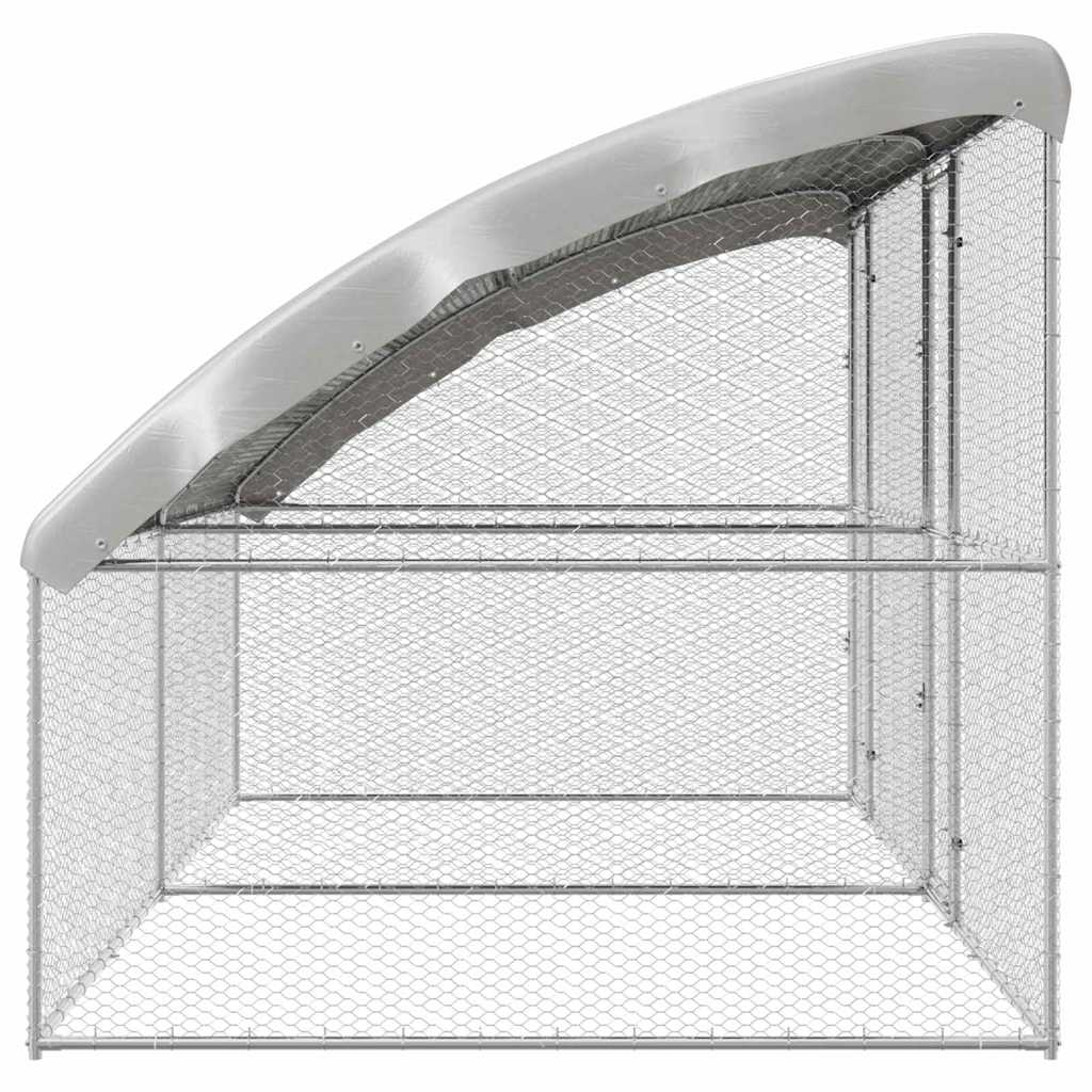 Hühnerkäfig Silber 400 x 200 x 198.5 cm Verzinkter Stahl