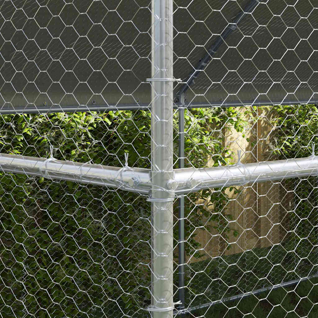 Hühnerkäfig Silber 600 x 200 x 198.5 cm Verzinkter Stahl