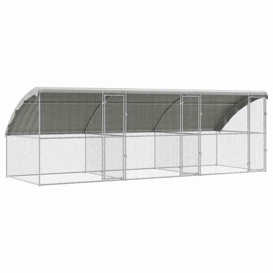 Hühnerkäfig Silber 600 x 200 x 198.5 cm Verzinkter Stahl