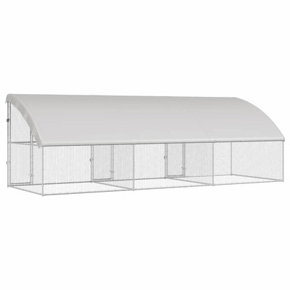 Hühnerkäfig Silber 600 x 200 x 198.5 cm Verzinkter Stahl