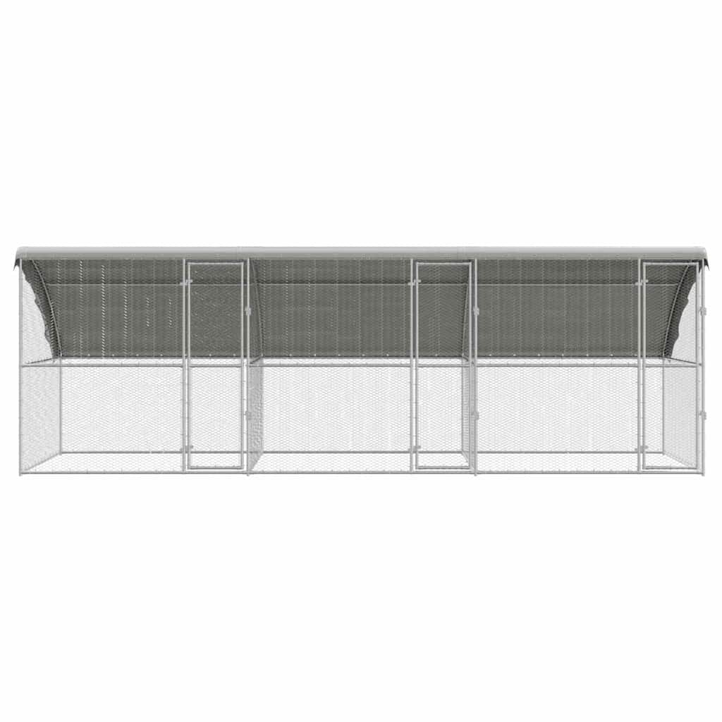 Hühnerkäfig Silber 600 x 200 x 198.5 cm Verzinkter Stahl