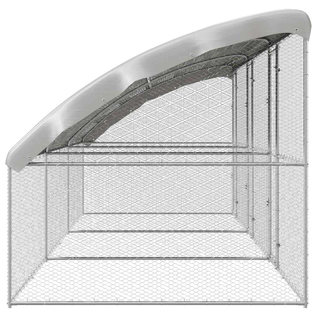 Hühnerkäfig Silber 600 x 200 x 198.5 cm Verzinkter Stahl