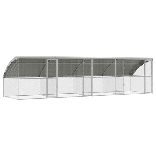 Hühnerkäfig Silber 800 x 200 x 198.5 cm Verzinkter Stahl