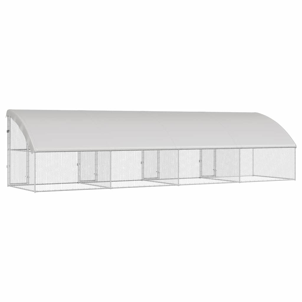 Hühnerkäfig Silber 800 x 200 x 198.5 cm Verzinkter Stahl