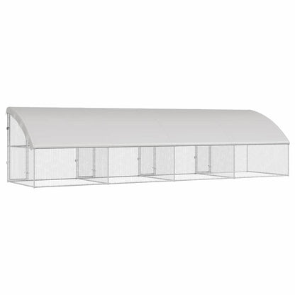 Hühnerkäfig Silber 800 x 200 x 198.5 cm Verzinkter Stahl