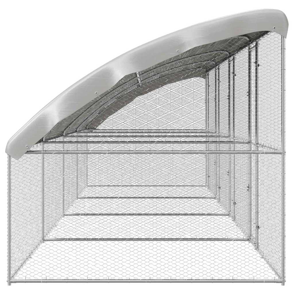 Hühnerkäfig Silber 800 x 200 x 198.5 cm Verzinkter Stahl