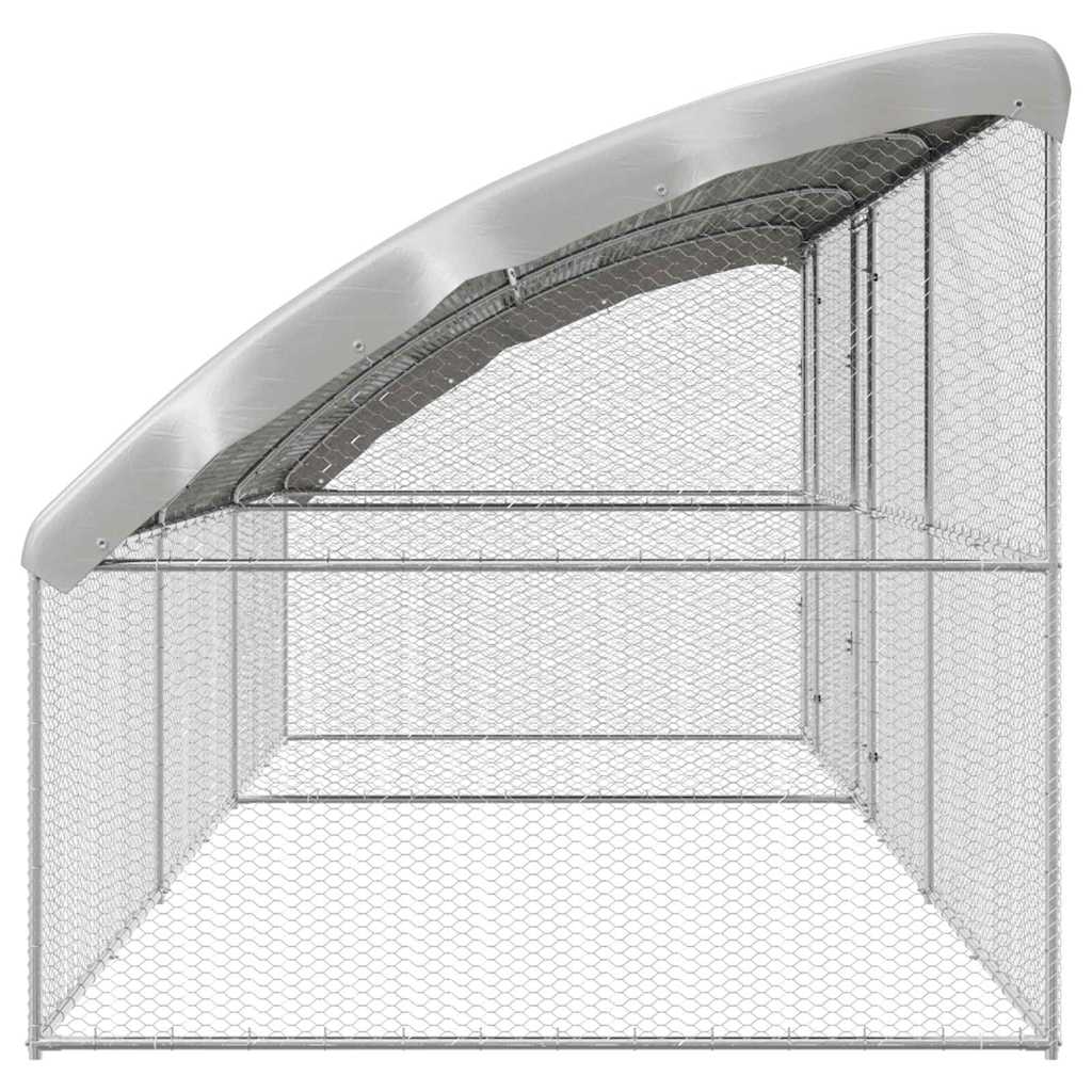 Hühnerkäfig Silber 600 x 200 x 198.5 cm Verzinkter Stahl