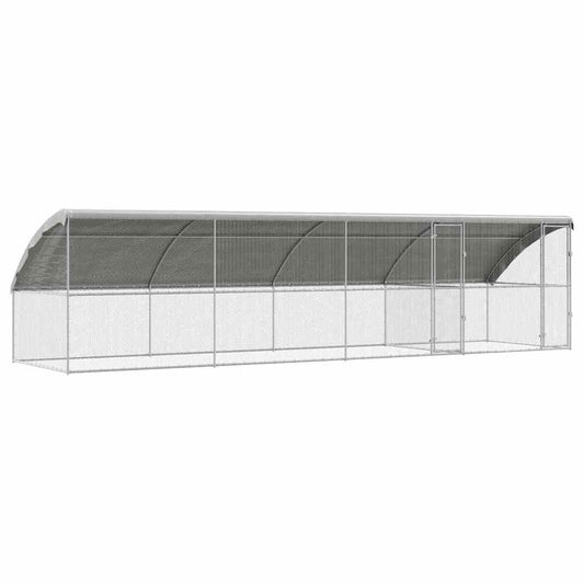 Hühnerkäfig Silber 800 x 200 x 198.5 cm Verzinkter Stahl