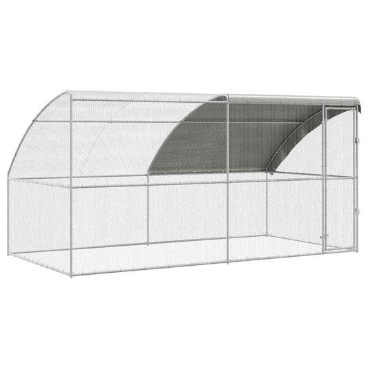 Hühnerkäfig Silber 400 x 200 x 198.5 cm Verzinkter Stahl