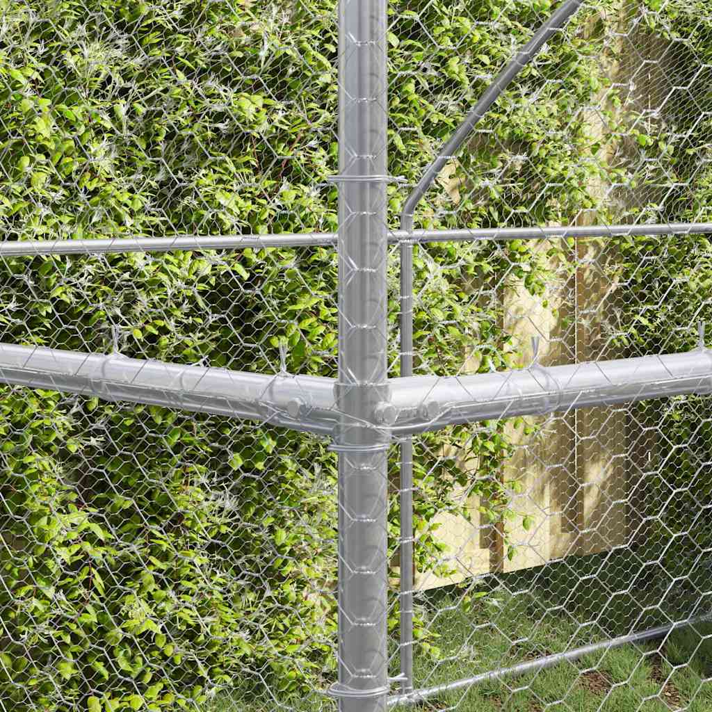 Hühnerkäfig Silber 600 x 200 x 198.5 cm Verzinkter Stahl