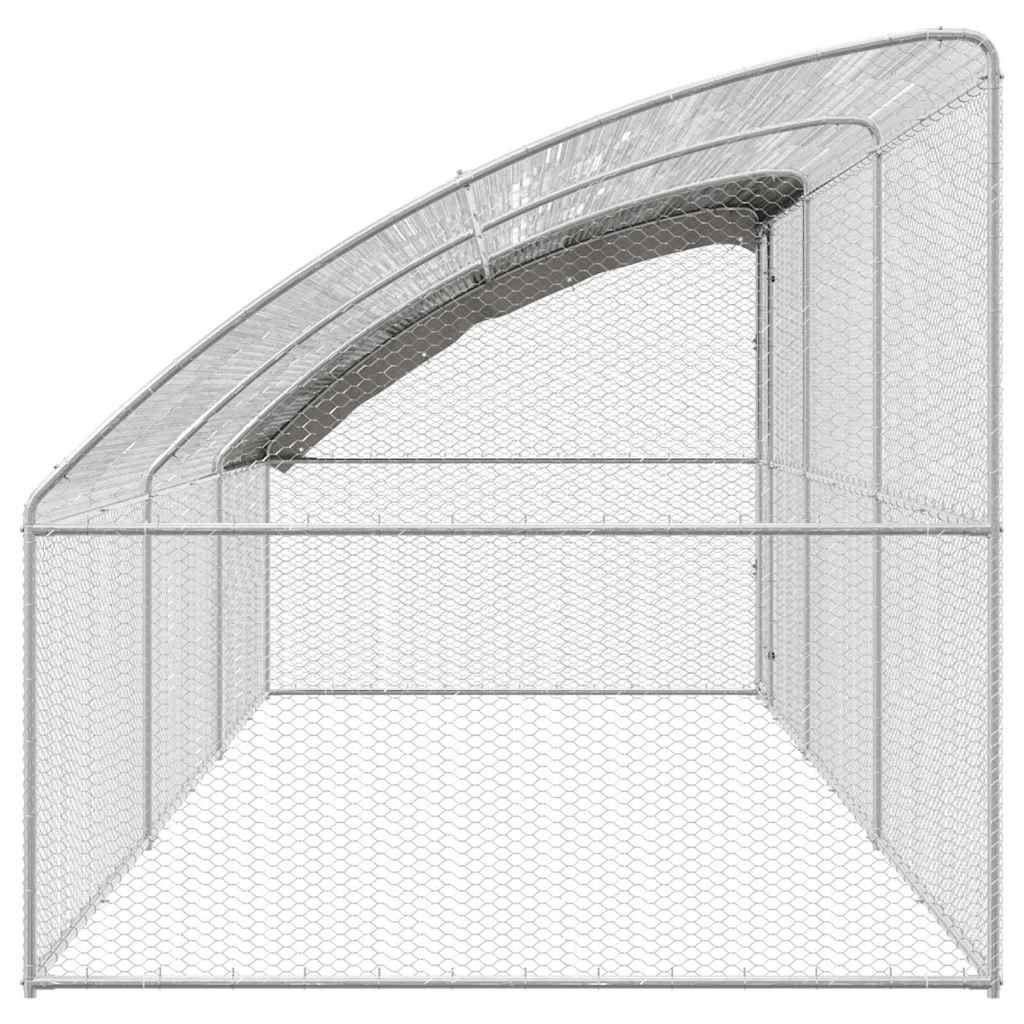 Hühnerkäfig Silber 600 x 200 x 198.5 cm Verzinkter Stahl