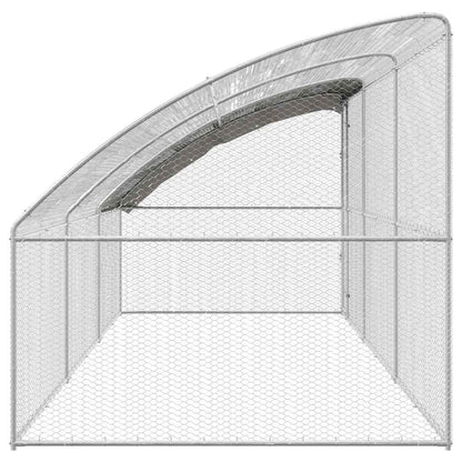 Hühnerkäfig Silber 600 x 200 x 198.5 cm Verzinkter Stahl