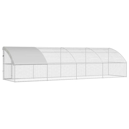Hühnerkäfig Silber 800 x 200 x 198.5 cm Verzinkter Stahl