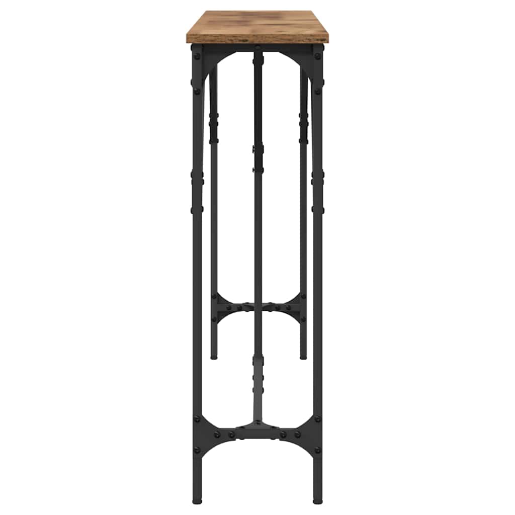 Konsolentisch Altholz 140 x 23 x 75 cm Schichtholz und Metall