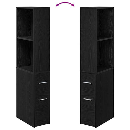 Badezimmermöbel-Set Schwarz Eichen-Optik 22 x 41 x 135 cm