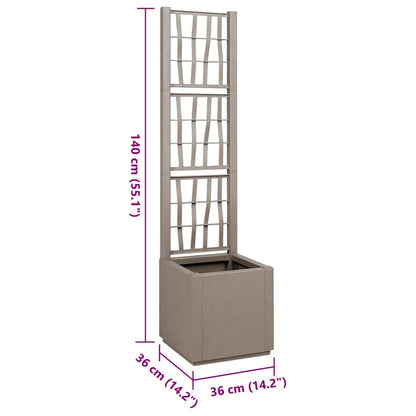 Gartenblumentopf Grau 36 x 36 x 140 cm Polypropylen
