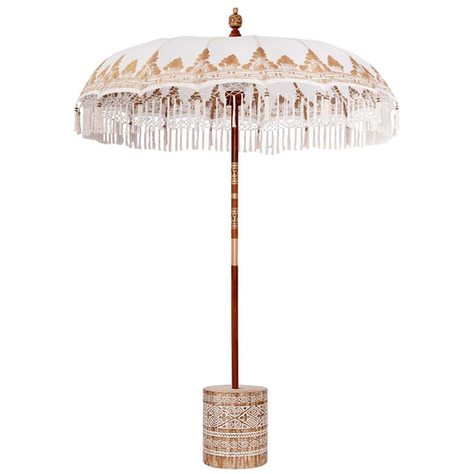 Balinesischer Sonnenschirm 260 Creme 180-190 cm