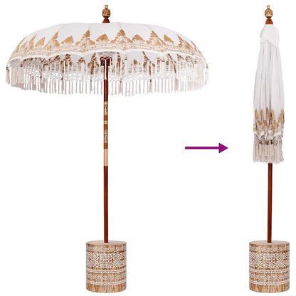 Balinesischer Sonnenschirm 260 Creme 180-190 cm