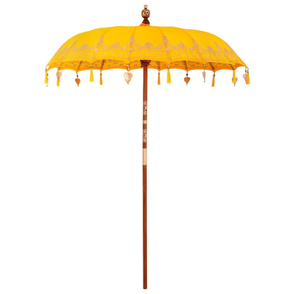 Balinesischer Sonnenschirm Gelb 180-190 cm Baumwolle, Massivholz