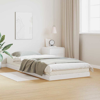 Bodenbettrahmen Weiß 213,5 x 104 x 9 cm Massives Kiefernholz