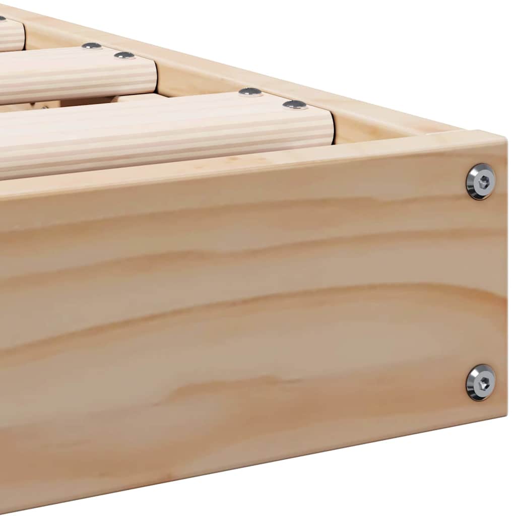 Bodenbettrahmen Natur 213,5 x 104 x 9 cm Massives Kiefernholz