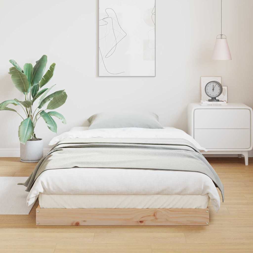 Bodenbettrahmen Natur 213,5 x 104 x 9 cm Massives Kiefernholz