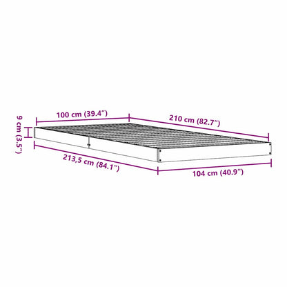 Bodenbettgestell Natur 100 x 210 cm Massivholz Kiefer