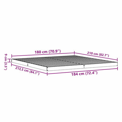 Bodenbettrahmen Weiß 213,5 x 104 x 9 cm Massives Kiefernholz
