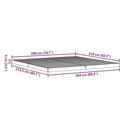 Bodenbettrahmen Natur 213,5 x 104 x 9 cm Massives Kiefernholz