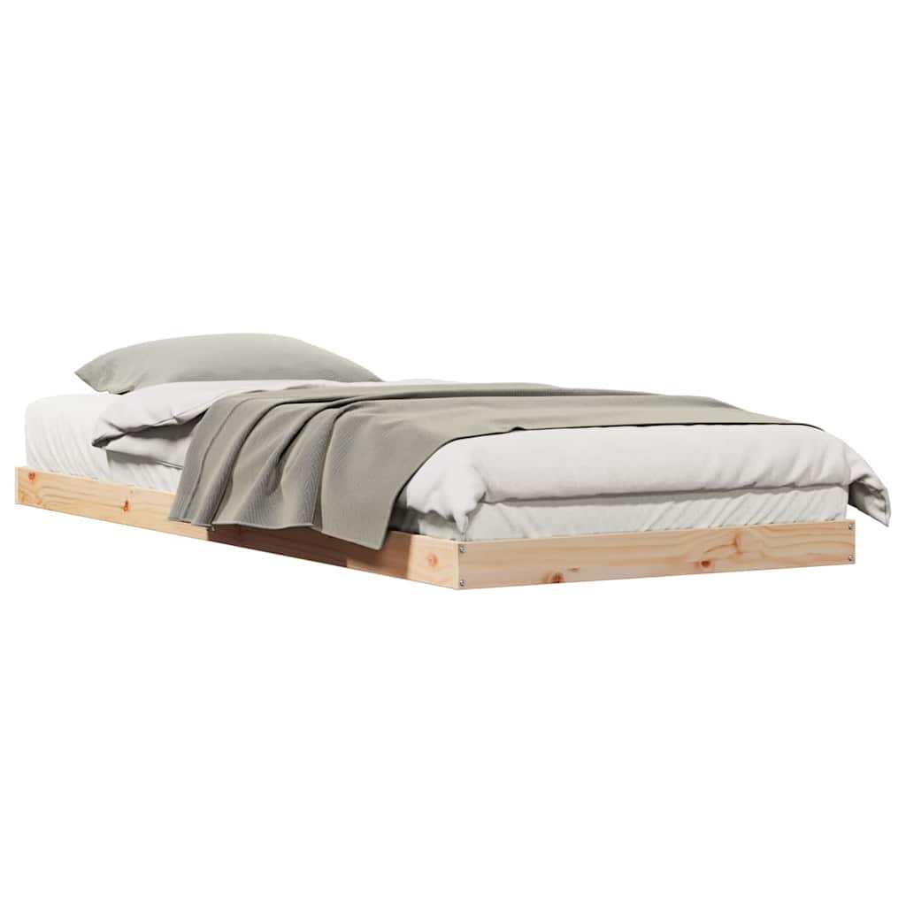 Bodenbettgestell Natur 100 x 220 cm Massivholz Kiefer