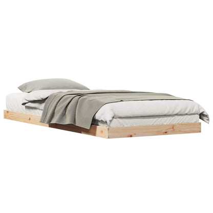 Bodenbettgestell Natur 100 x 220 cm Massivholz Kiefer