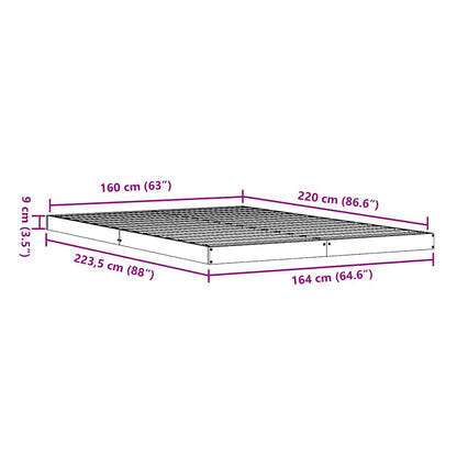 Bodenbettrahmen Natur 213,5 x 104 x 9 cm Massives Kiefernholz