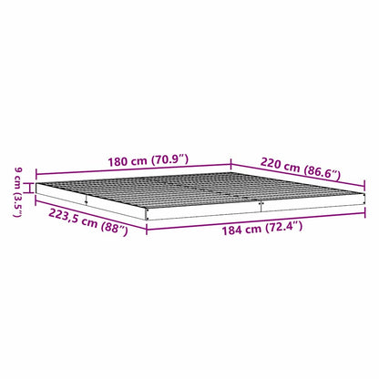 Bodenbettrahmen Natur 213,5 x 104 x 9 cm Massives Kiefernholz