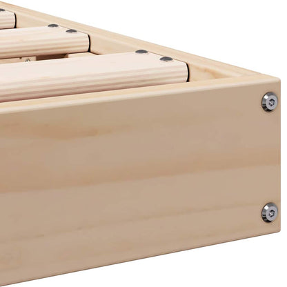 Bodenbettrahmen Natur 213,5 x 104 x 9 cm Massives Kiefernholz