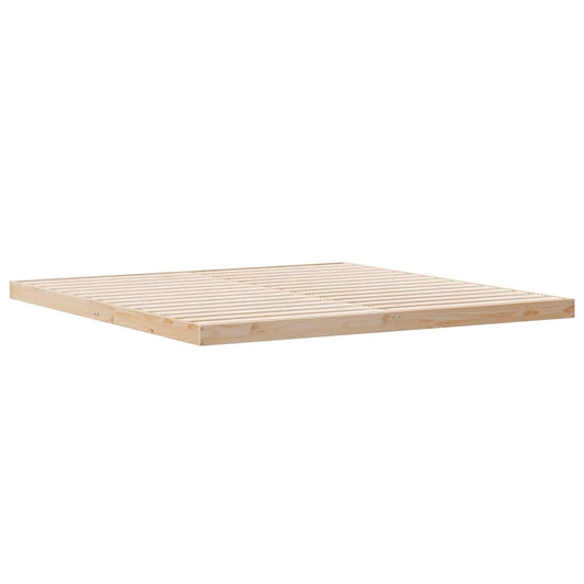 Bodenbettgestell Natur 200 x 220 cm Massivholz Kiefer
