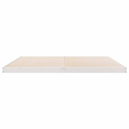 Bodenbettgestell Weiß 200 x 220 cm Massivholz Kiefer