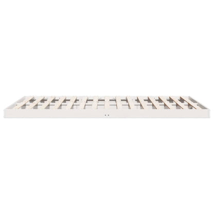 Bodenbettgestell Weiß 200 x 220 cm Massivholz Kiefer