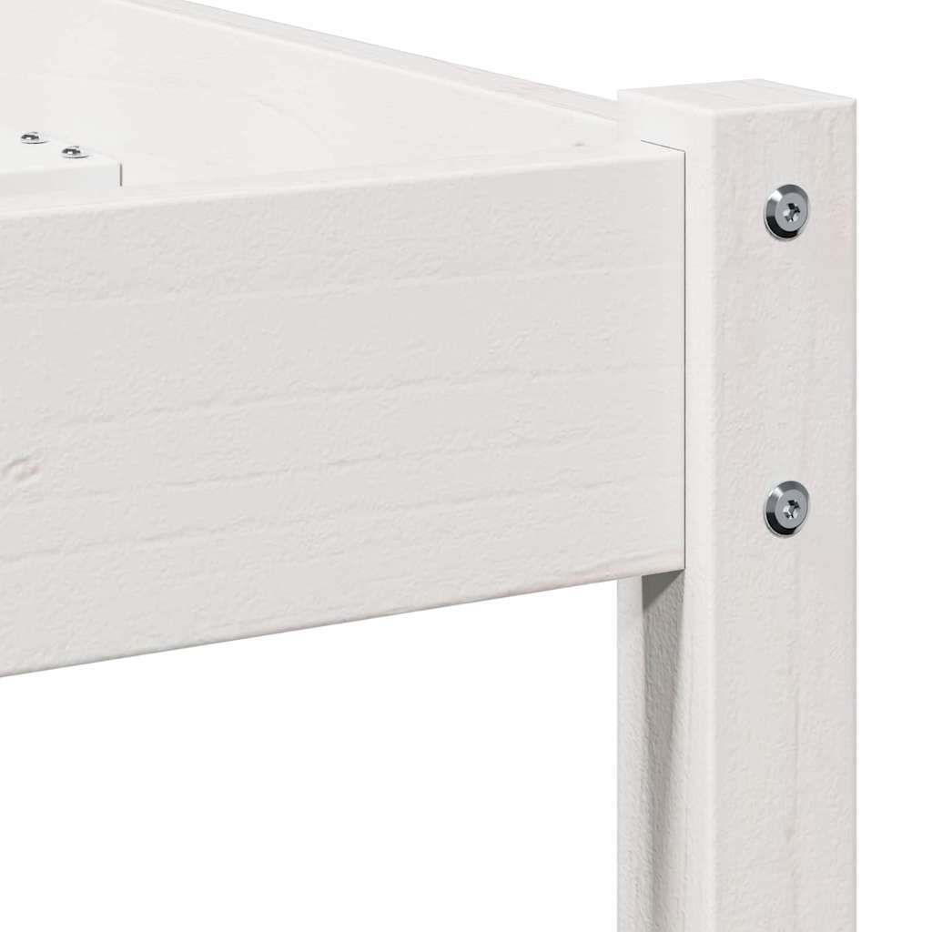 Bettrahmen Weiß 208.6 x 157.6 x 69.4 cm Massives Kiefernholz