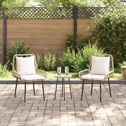 Garten Essgruppe 3 pcs Braun und Creme Poly-Rattan