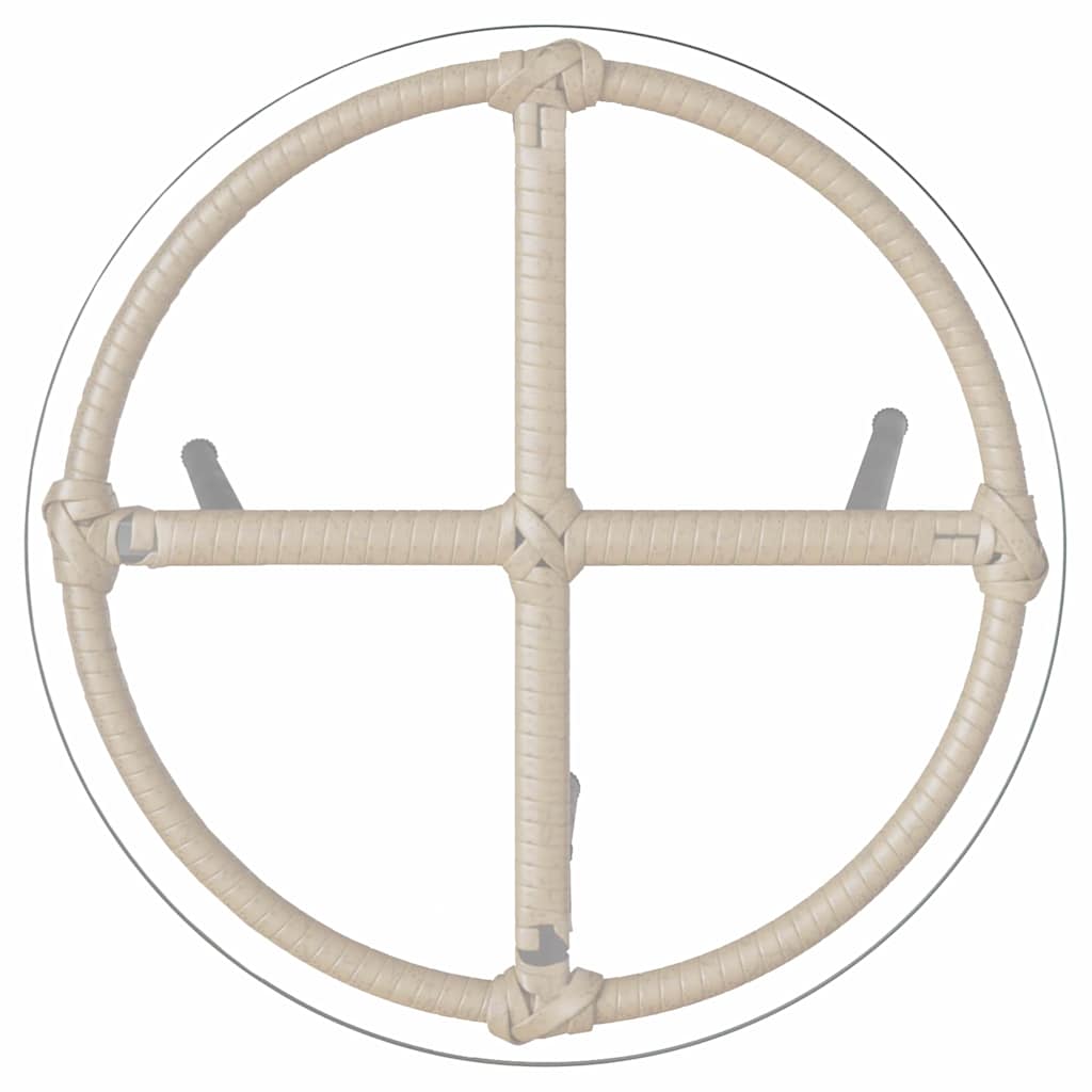 Garten Essgruppe 3 pcs Braun und Creme Poly-Rattan