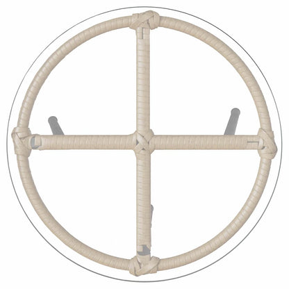 Garten Essgruppe 3 pcs Braun und Creme Poly-Rattan