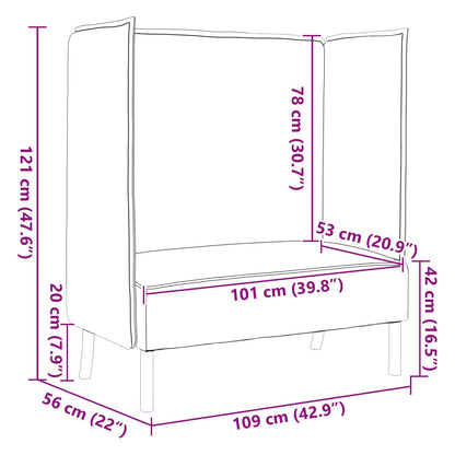 Hoher Rücken Sofa Dunkelgrau 109 x 56 x 121 cm Stoff