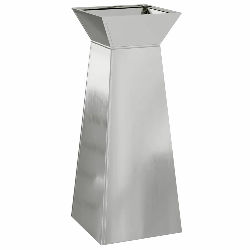 Gartenpfeiler-Planter mit Schale 40x40x100 cm aus verzinktem Stahl